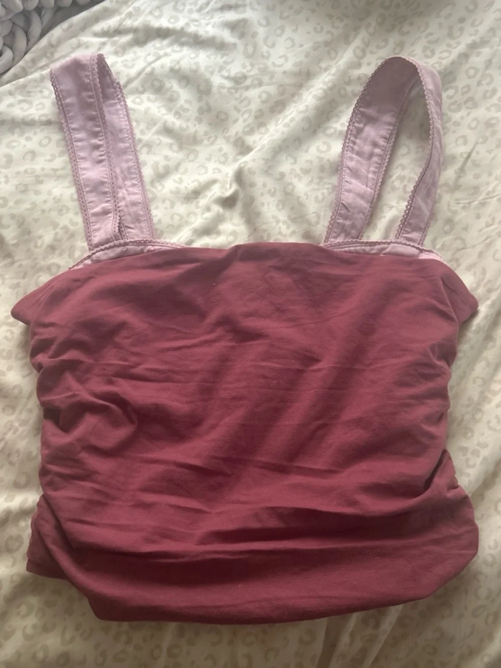 Free People Women’s Mauve Pink Tank Top with Wide Straps Square Neck